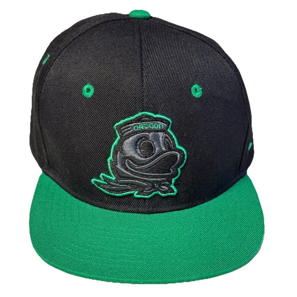 Zephyr Oregon Ducks Snapback Hat Green Black Puddles Mascot Adjustable Cap